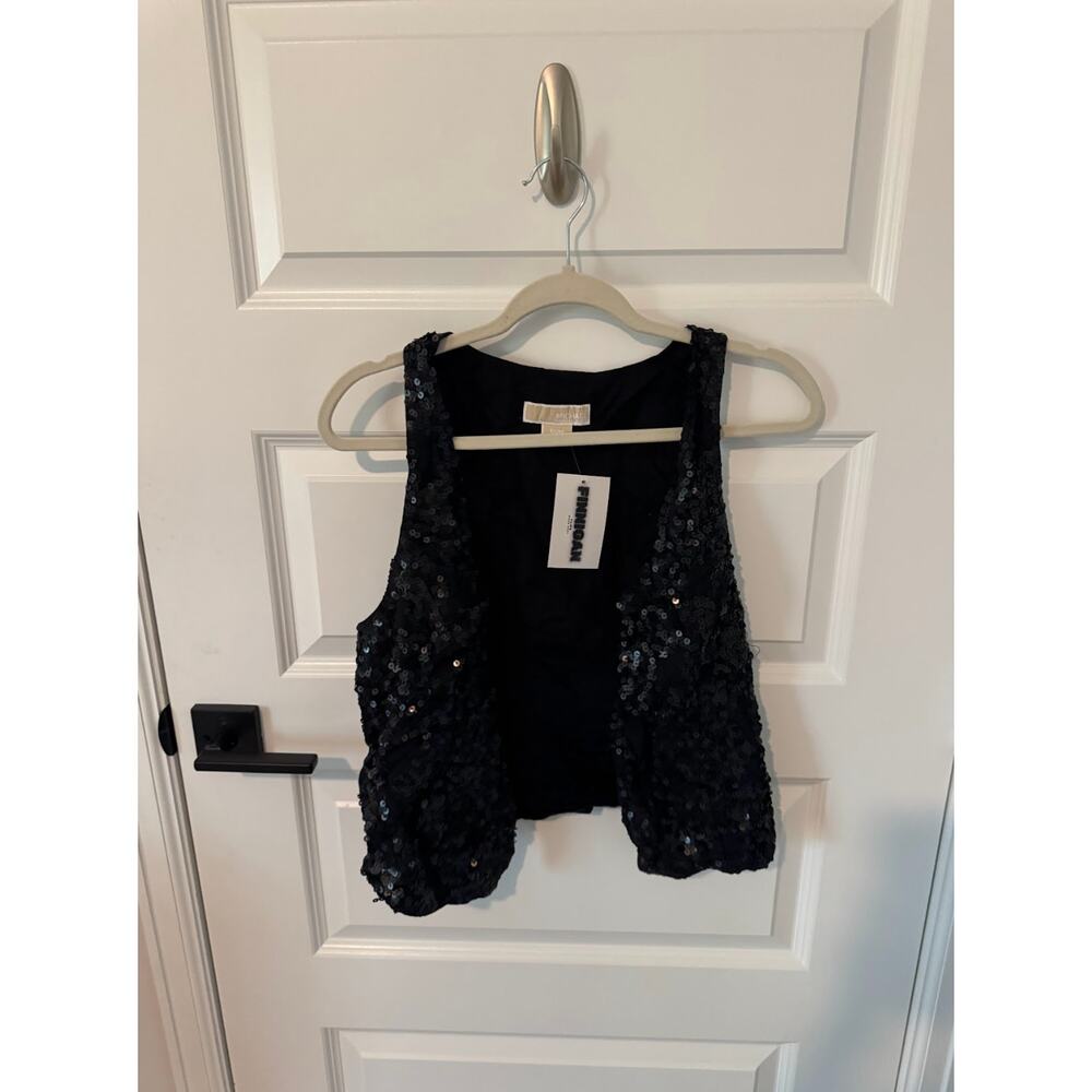 Michael Kors Black Sequin Embellished Sleeveless Vest